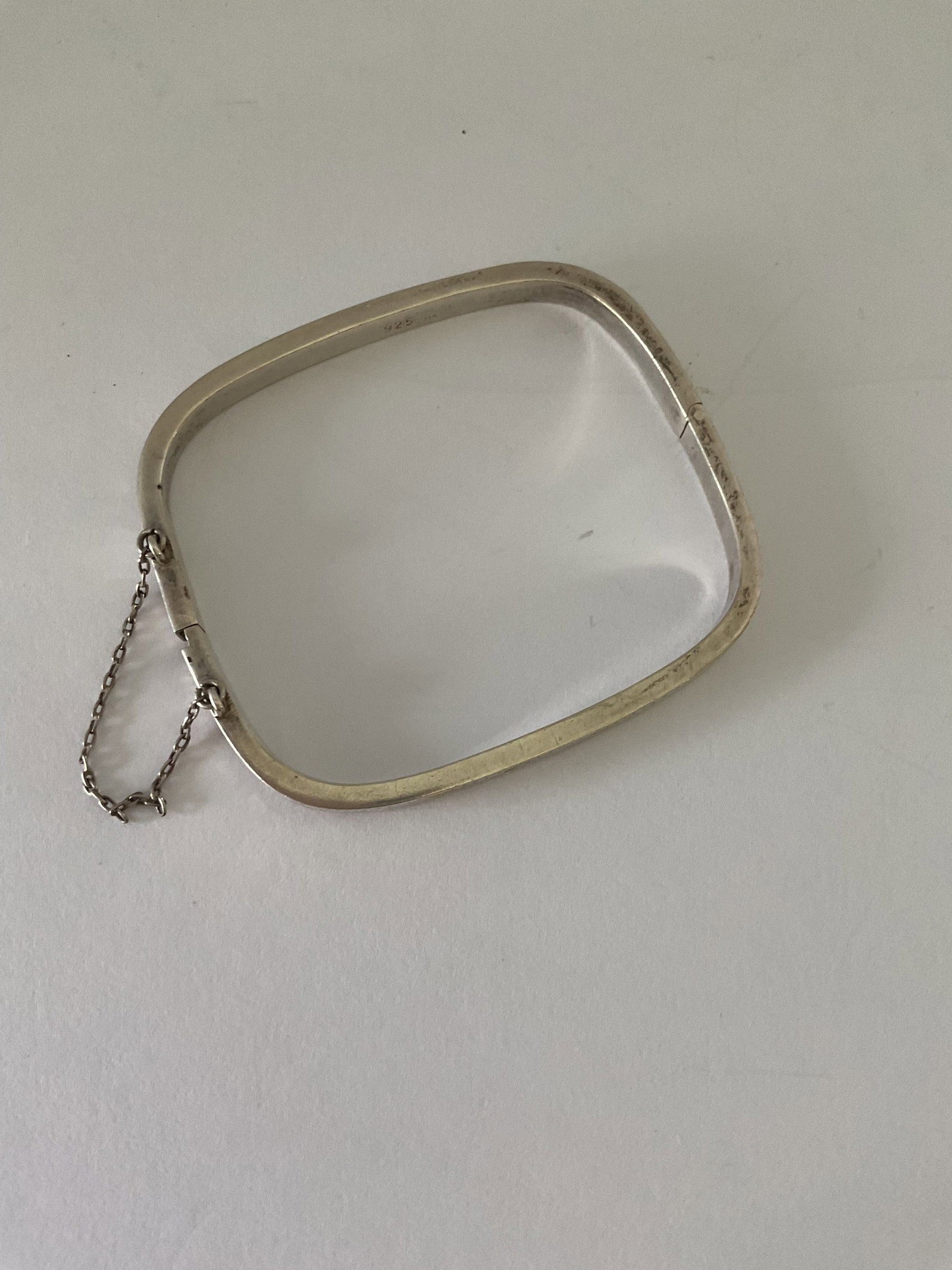 Vintage Etched Rectangular Sterling Silver Bangle (1 of 4)