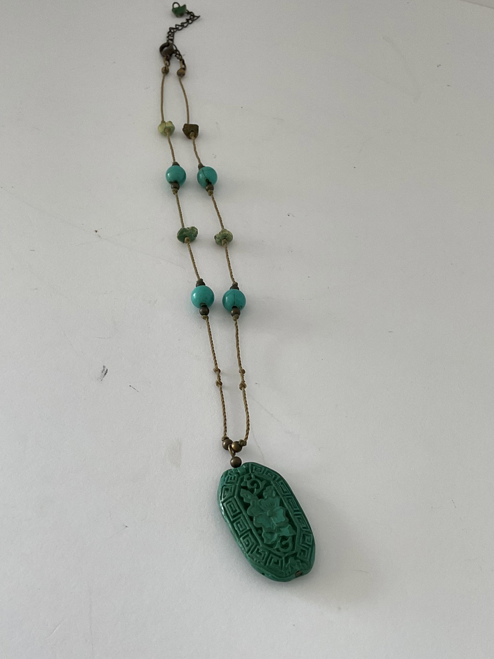 Antique Chinese Carved Turquoise Necklace (1 of 6)