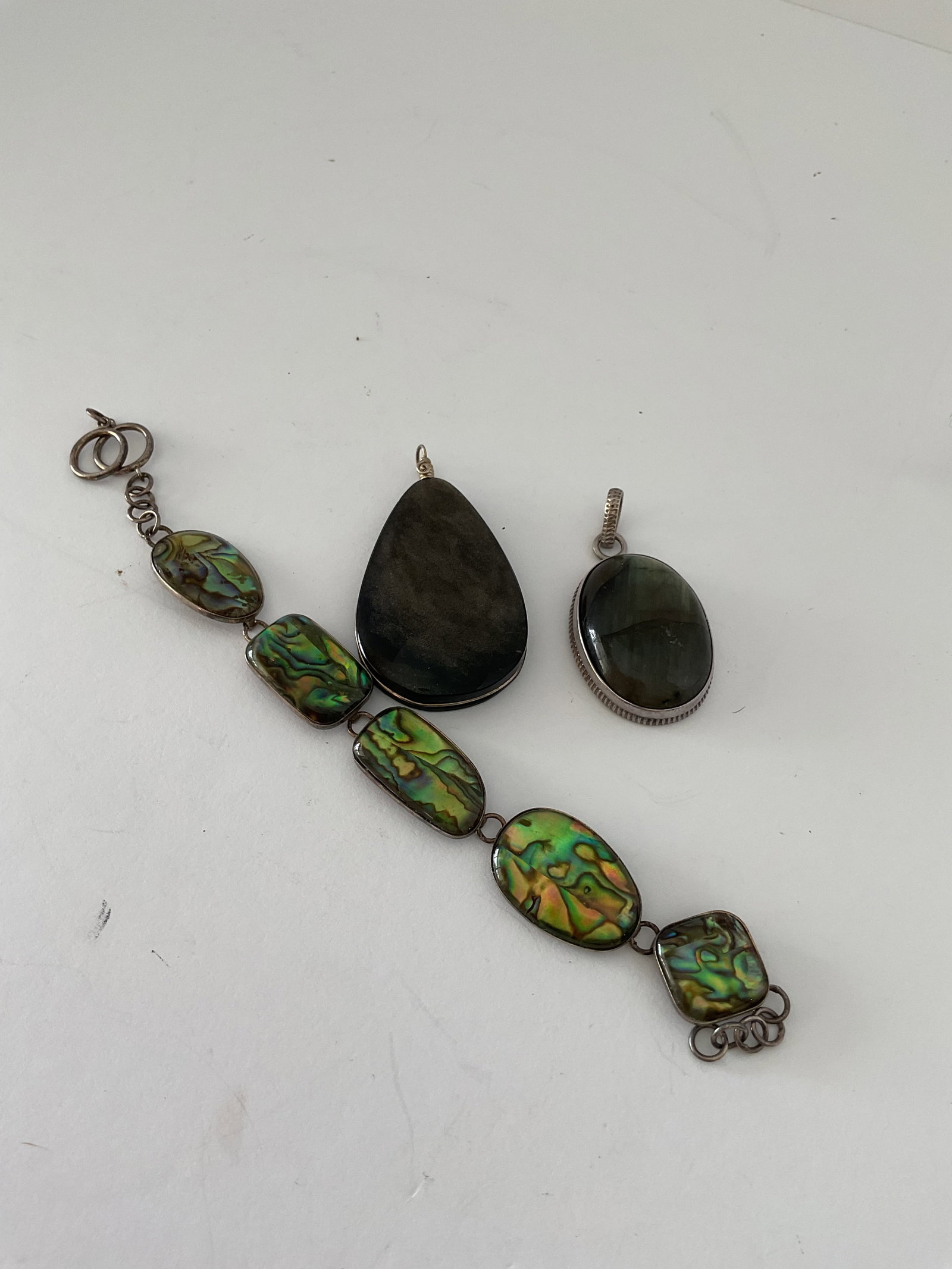 Two Stone Pendants and a Lucas Lameth Abalone Bracelet (1 of 5)