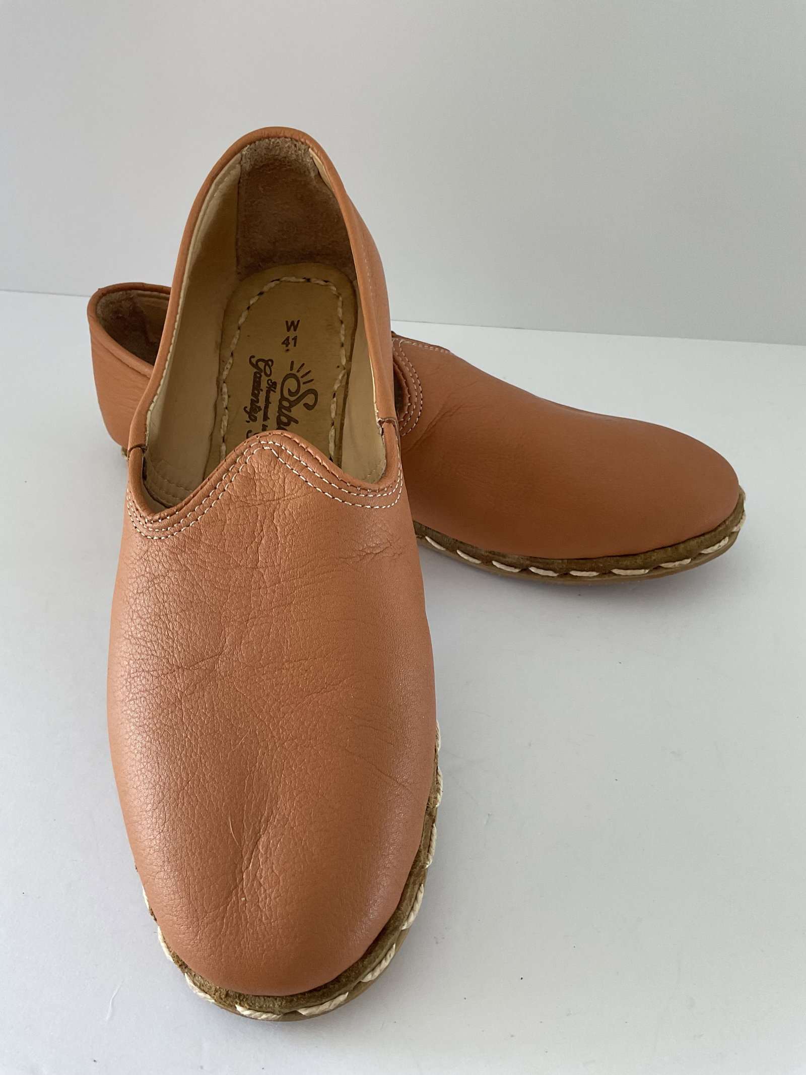 Sabah Turkish Leather Shoes W41 (8): A pair of Turkish Sabah leather flats. Saddle brown color marked women’s 41 - they fit more like an 8.