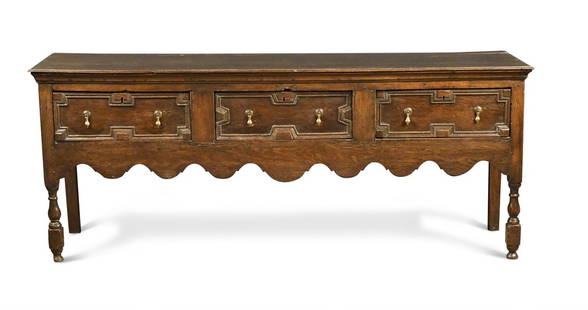 A Long Wooden Table: H:75cm W: 187cm D: 47cm