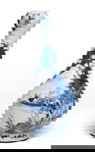 A Blue-And-White Vase: H: 25cm