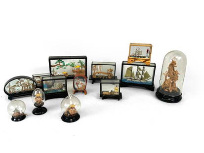 A Set Of Chinese Landscape Models: 12.5 x 18 x 3.5 cm.
