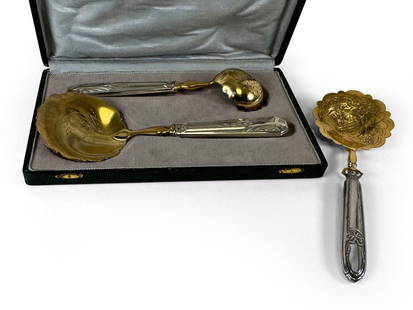 A Set Of Silver Spoons: L: 25 cm