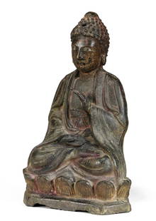 A Bronze Buddha Statue: H: 25cm W: 16cm