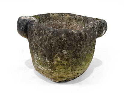 A Stone Flowerpot: 30 x 48 x 40 cm.