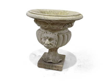 A Stone Flowerpot: H: 48 cm D: 45 cm.
