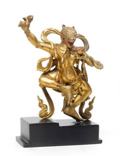 A Gilded Bronze Buddha Statue: H: 12.7cm W: 8cm
