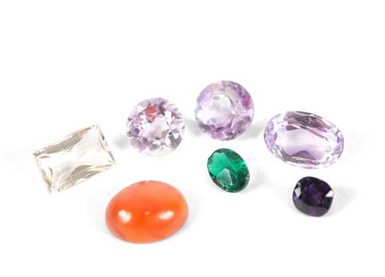 A Set Of Colored Gemstones: size vary