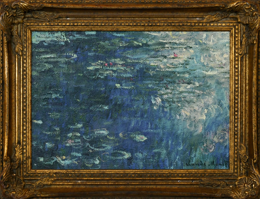 Claude Monet Attr. Nymphéas, oil on panel (1 of 3)