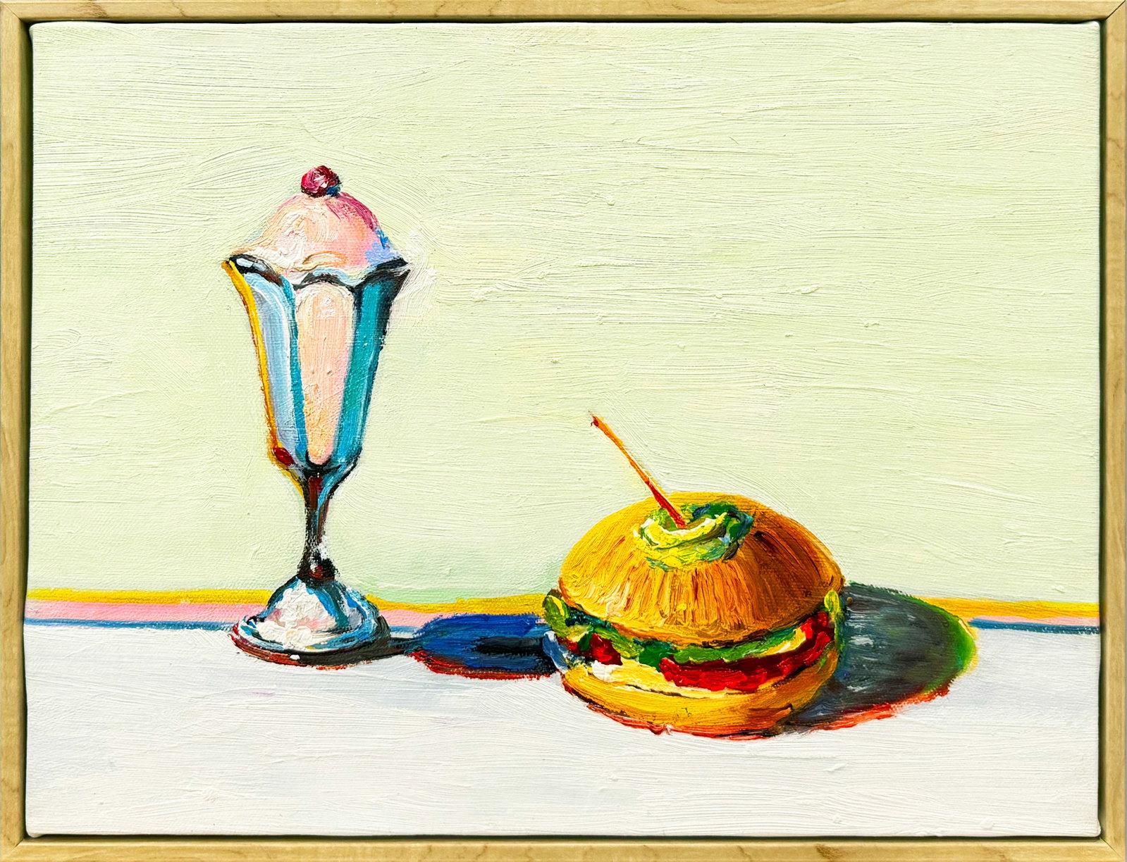 Wayne Thiebaud Attr. Sundae Still Life, oil on canvas (1 of 3)