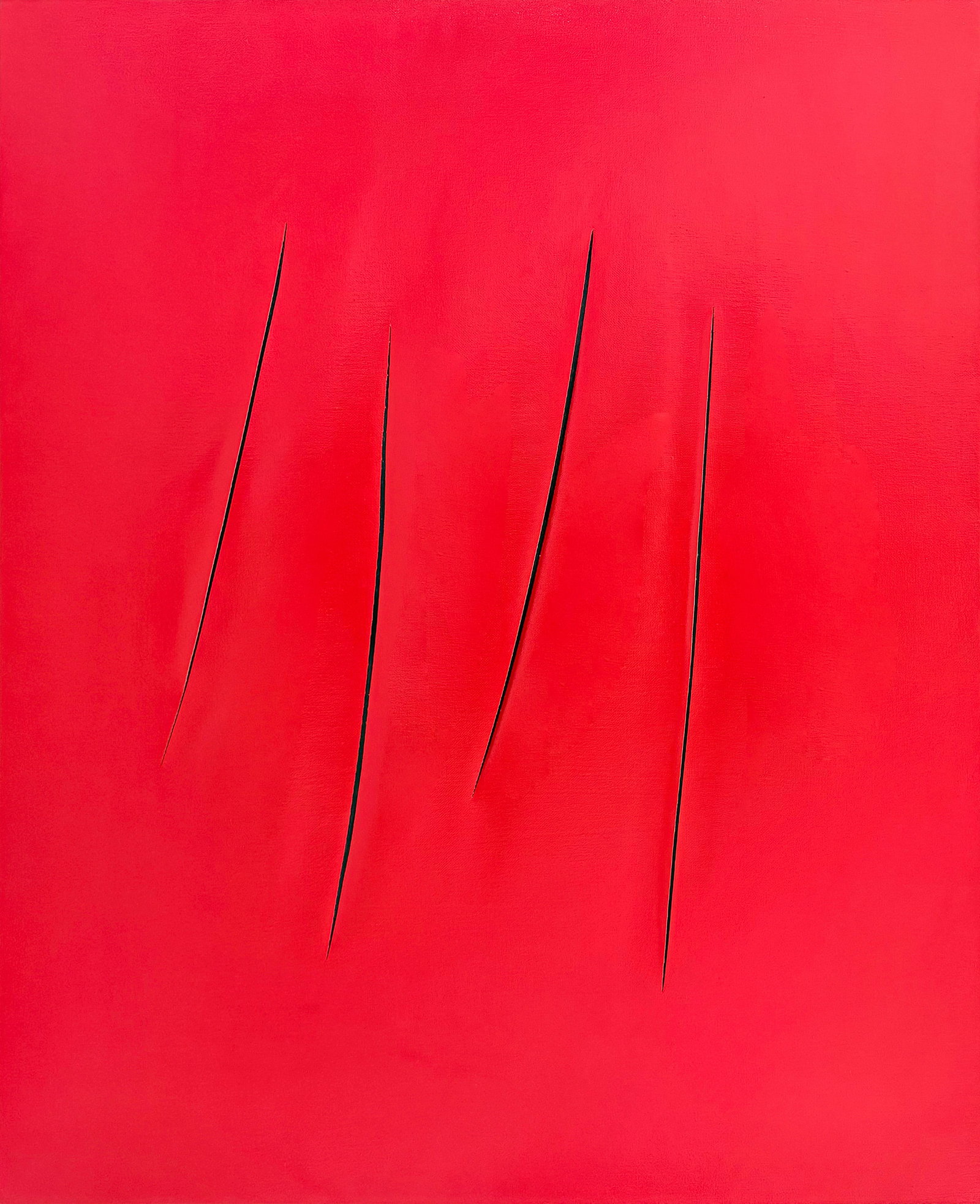 Lucio Fontana Attr. Concetto spaziale, waterpaint on canvas (1 of 3)