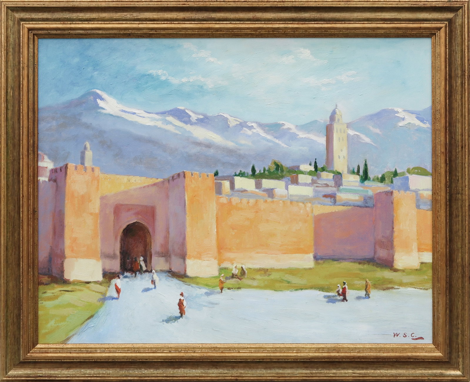 Sir Winston Churchill Attr. The Walls and Gate of Marrakech, oil on canvas (1 of 3)