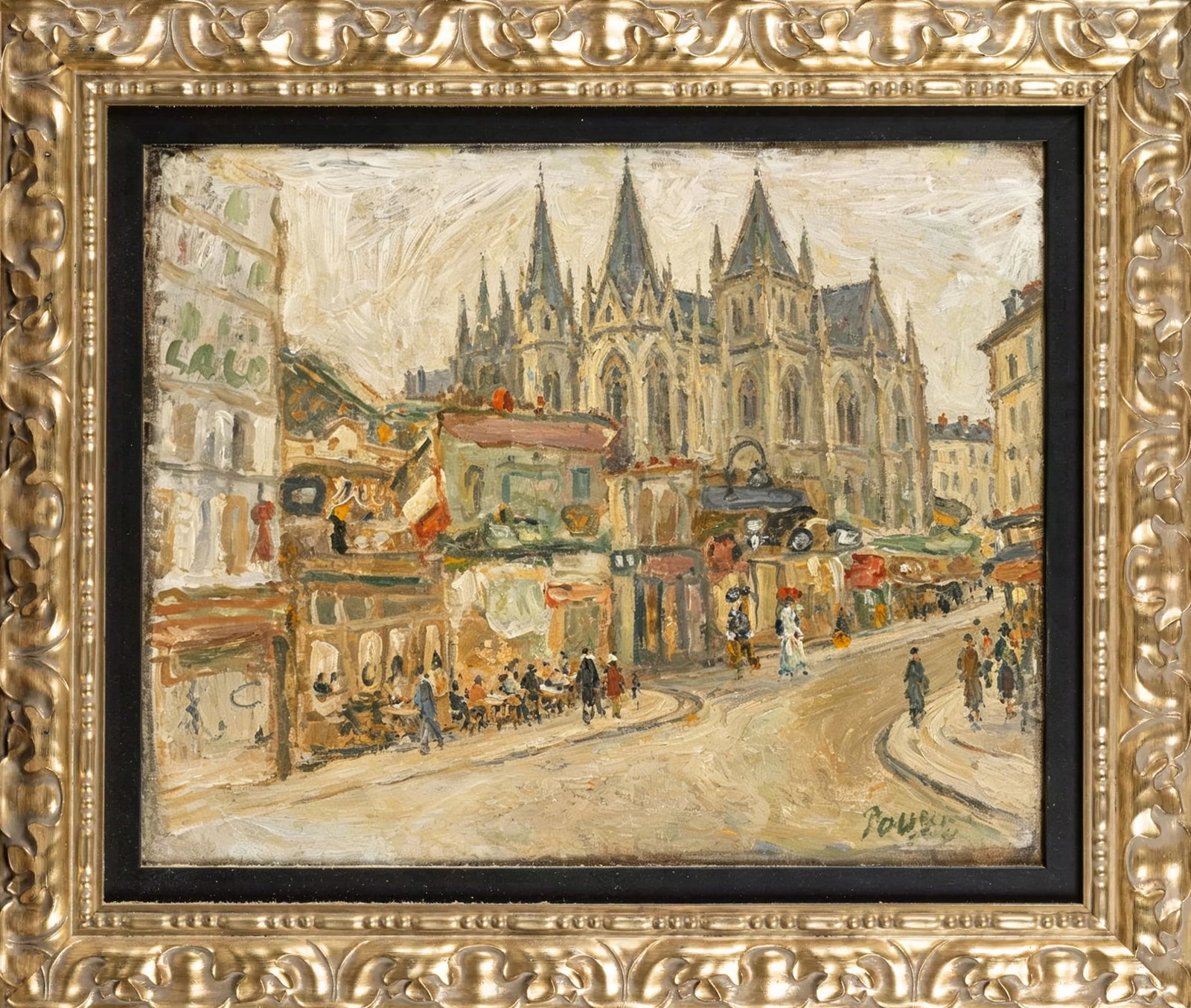 Jean Pougny Attr. Urban Scene, oil on canvas (1 of 3)