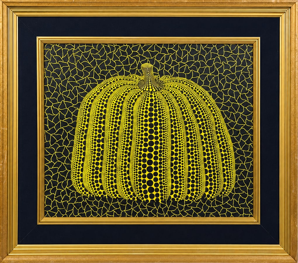 Kusama Yayoi Attr. Pumpkin, acrylic on canvas (1 of 3)