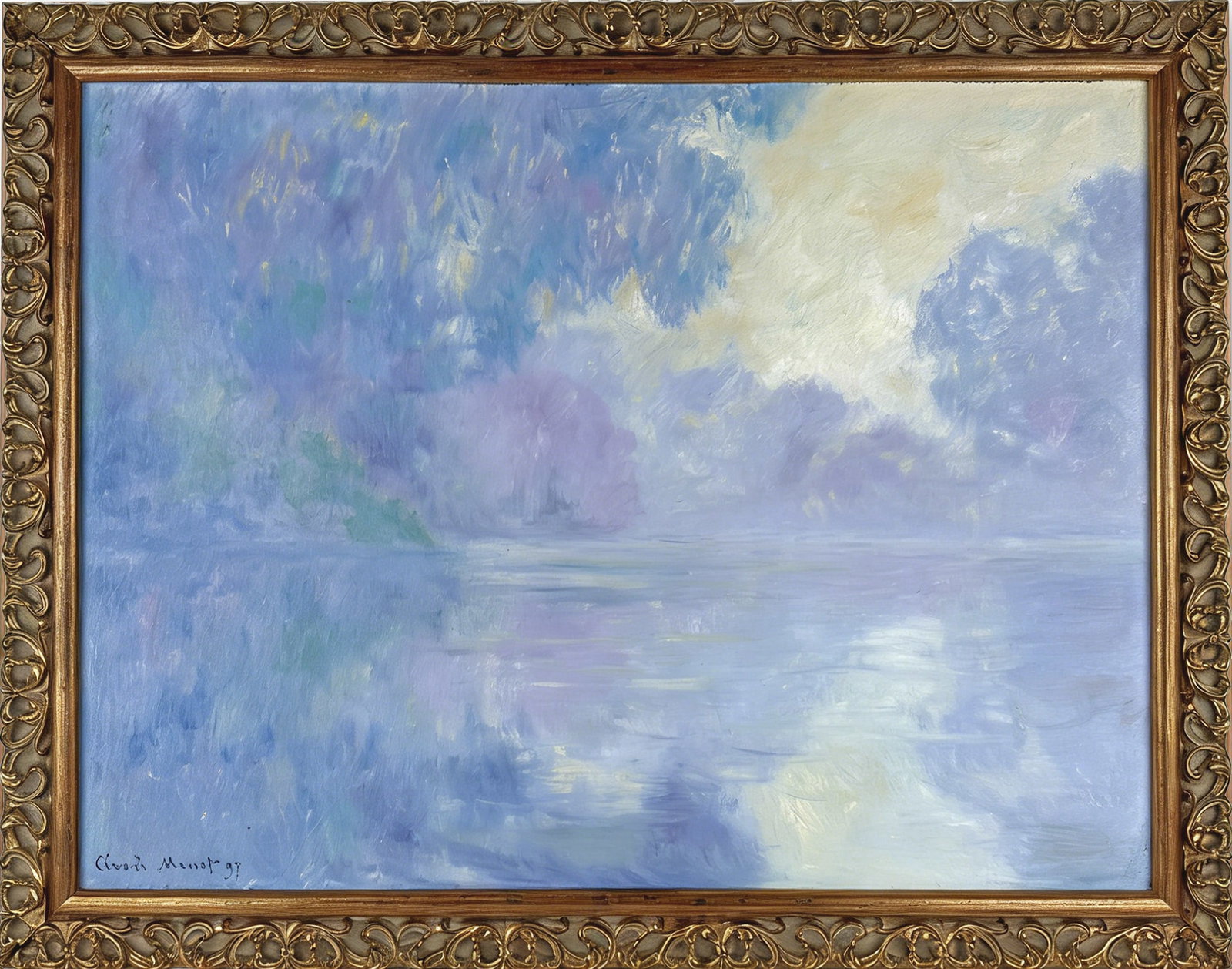 Claude Monet Attr. Water Landscape, oil on canvas (1 of 3)