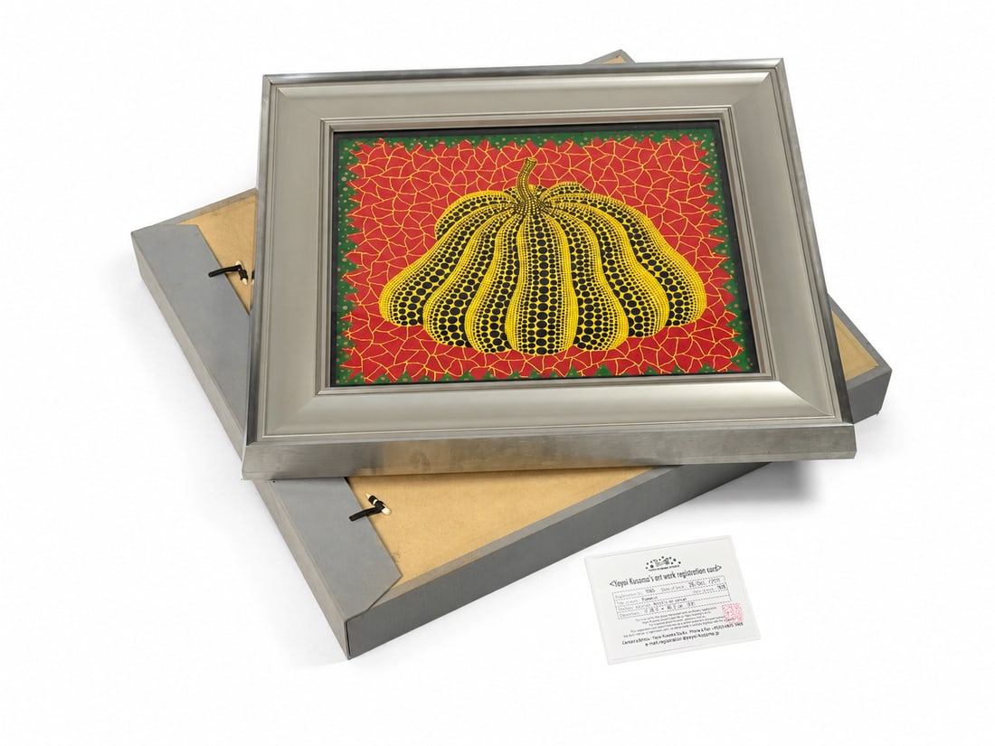 Kusama Yayoi Attr. Pumpkin, acrylic on canvas (1 of 4)