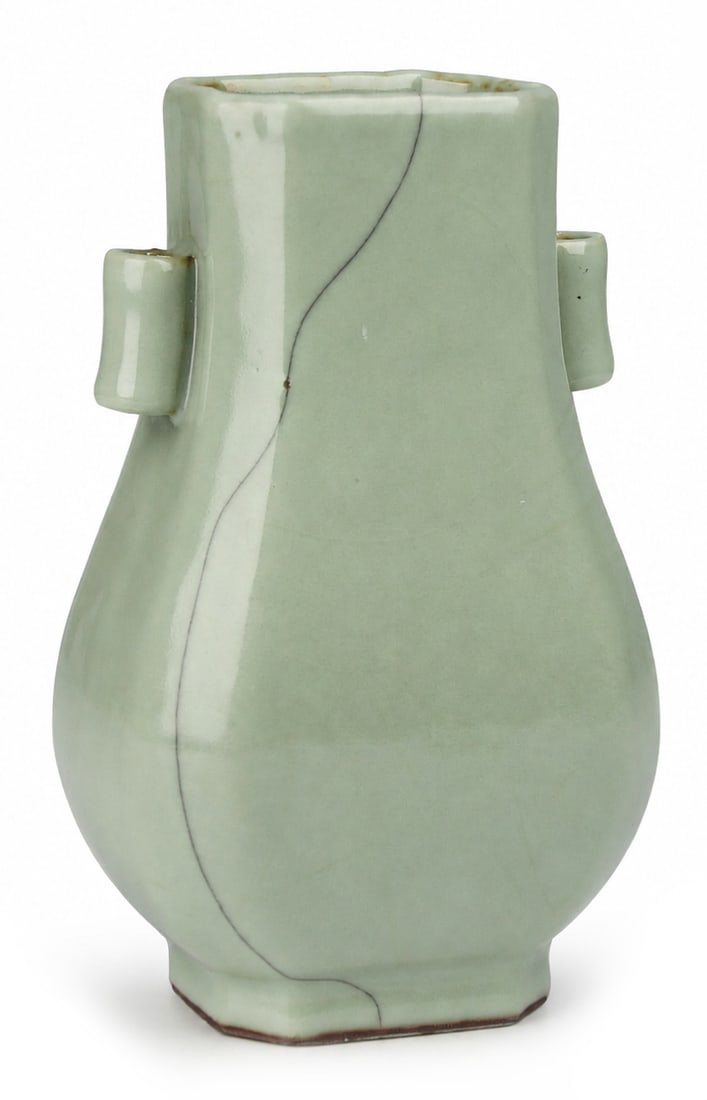A celadon glazed handled vase (1 of 2)