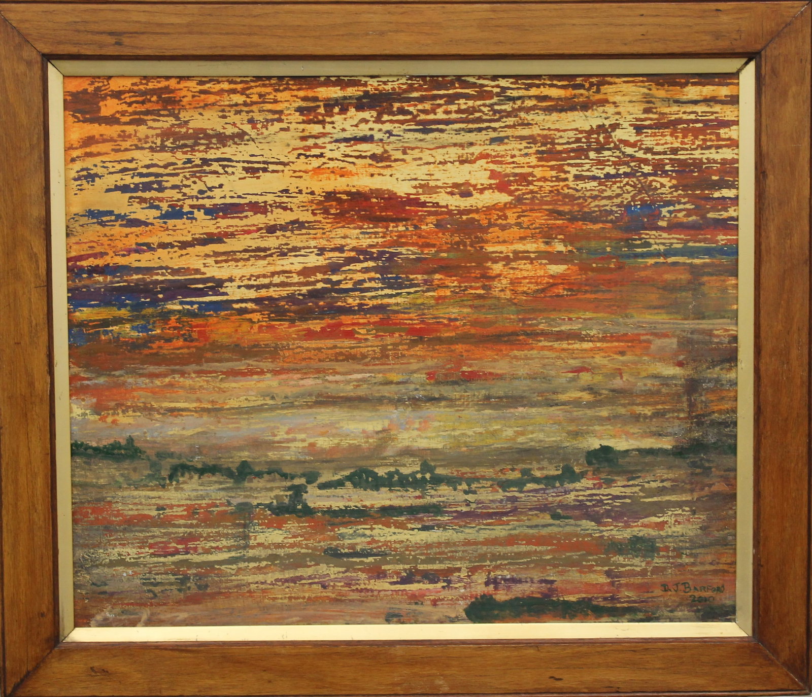 David J. Barford Attr. Abstract Composition, oil on board (1 of 2)