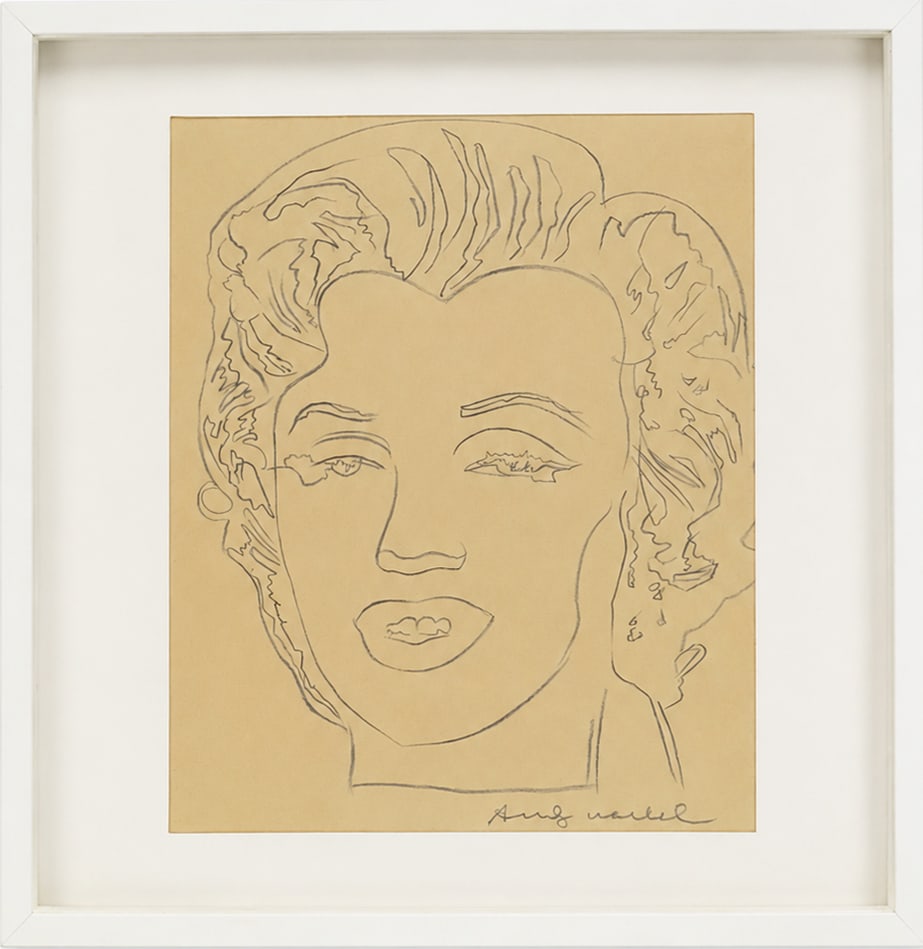 Andy Warhol Attr. Marilyn Monroe, sketch on paper: Andy Warhol (1928-1987 ) Marilyn Monroe signed 'Andy Warhol' (lower right) sketch on paper Dimensions: Image size 35 × 42 cm Description: A delicate line drawing portrait of Marilyn Monroe on paper, 