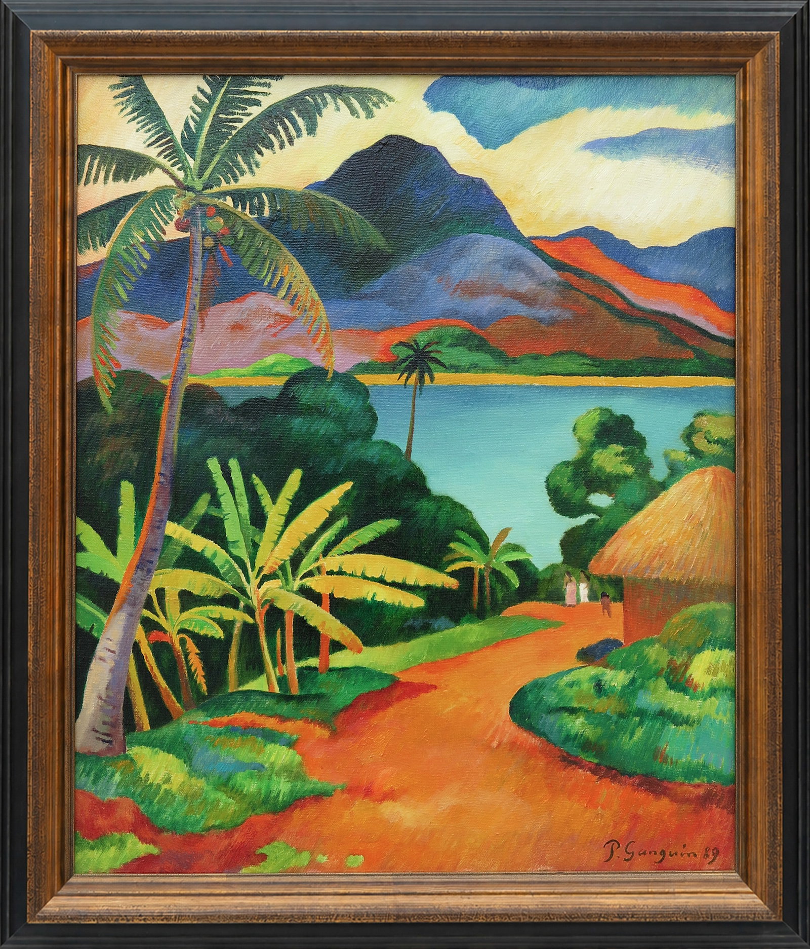 Paul Gauguin Attr. Paysage de Tahiti, oil on canvas (1 of 3)