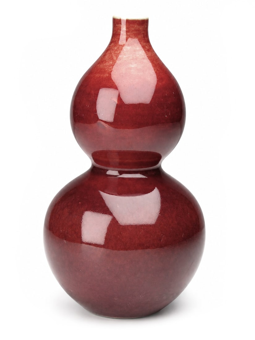 A red-glazed double-gourd vase (1 of 1)