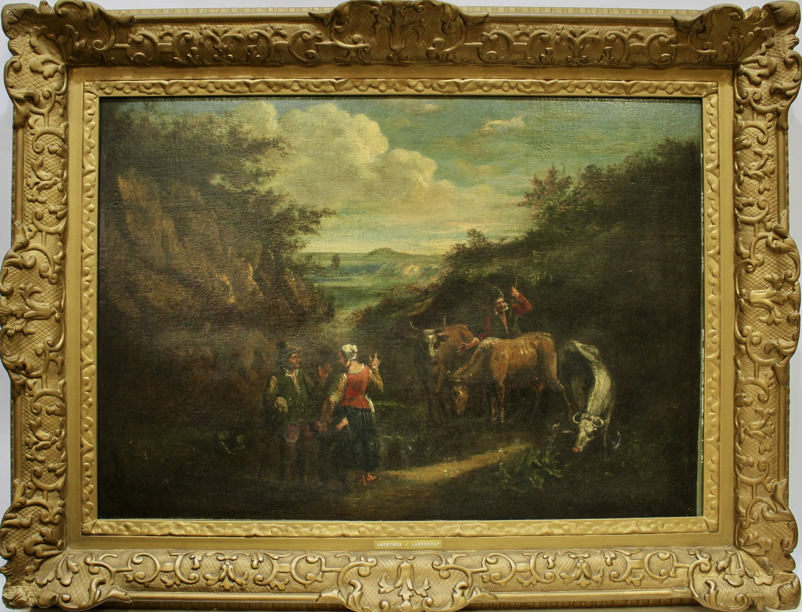 European School Italian Landscape, oil on canvas (1 of 3)