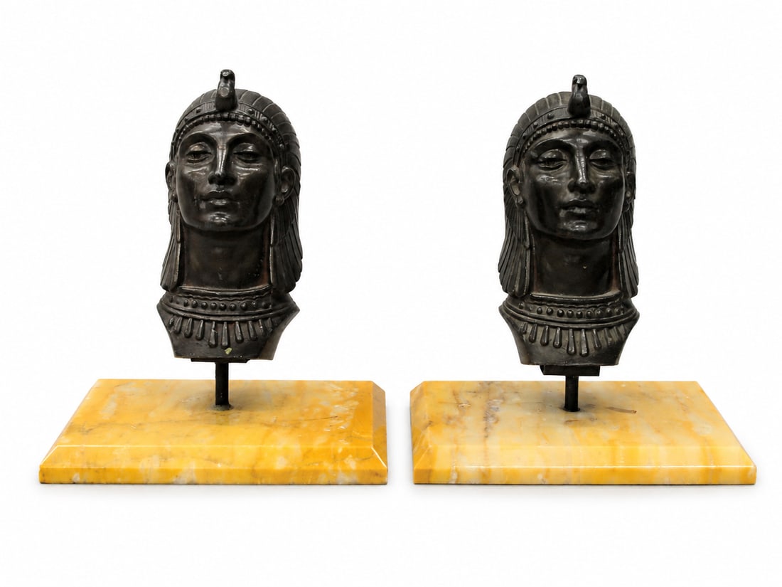 A pair of bronzed spelter busts (1 of 1)