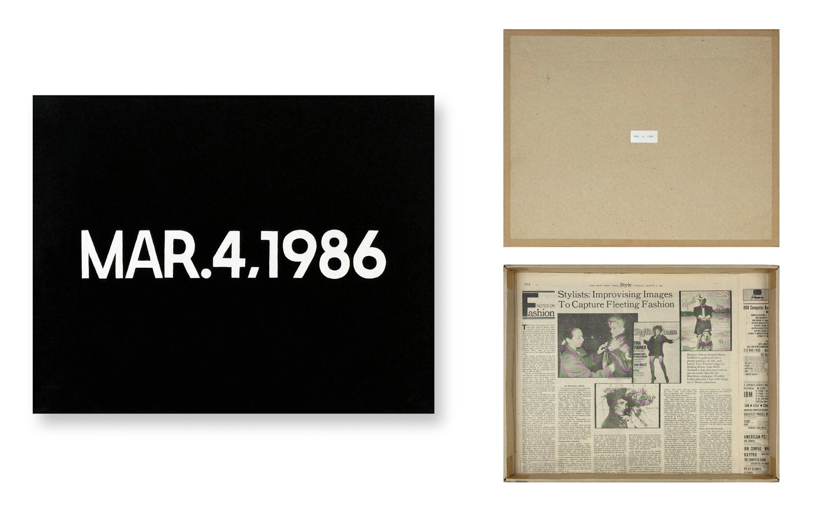 On Kawara Attr., Liquitex on canvas (1 of 3)
