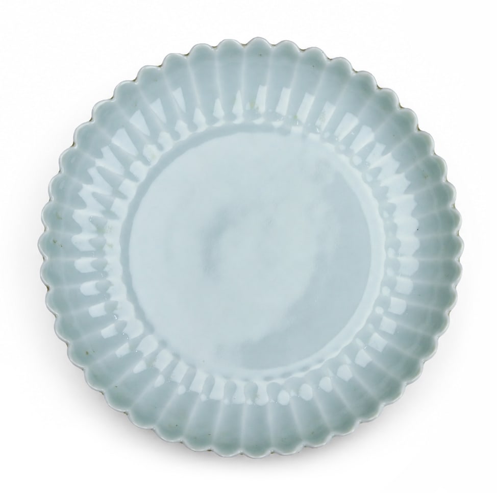 A pale blue glazed dish (1 of 3)