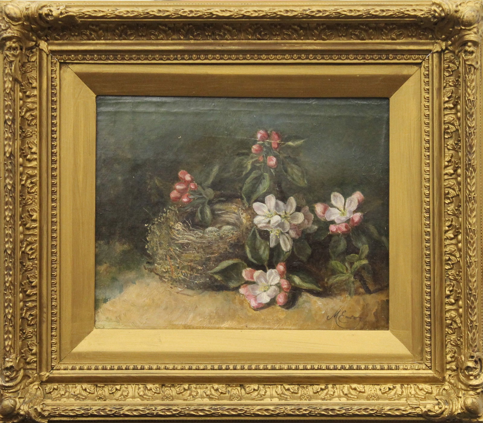 Mary Annie Ensor Attr. Still Life of Flowers, oil on canvas (1 of 3)