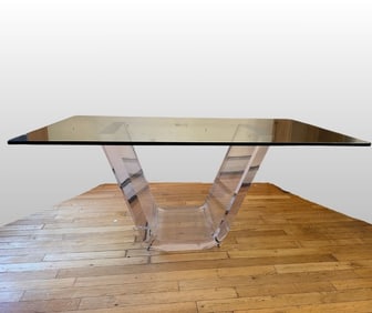 Karim Rashid, Modern Acrylic And Glass Top Dining Table