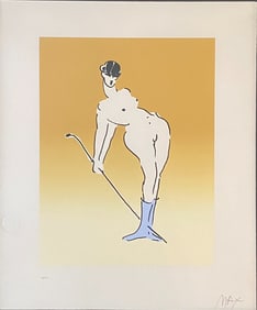 Peter Max (American, 1937), Nude With Crop, Serigraph