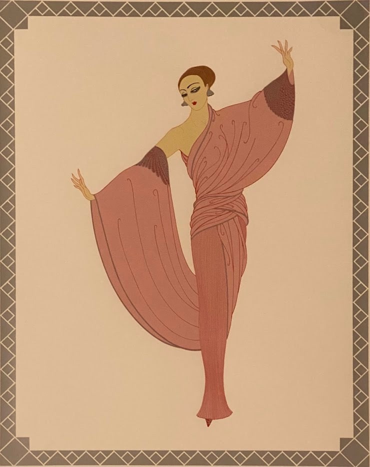 Erte (Russian/French, 1892-1990), In The Evening, 1981, Serigraph On Paper: Edition 27/300, numbered (at lower left): 27/300, signed (at lower right): Erte, H: 32”, w: 28" (framed)