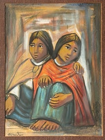 Arturo Nieto (Ecuadorian, 1933-1995), Sisters, Circa 1960