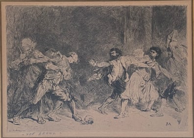 Adolphe Lalauze (French, 1838-1906), The Brawl, Etching On Paper
