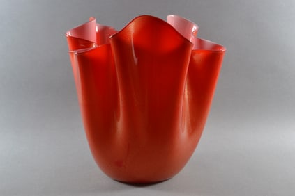 Venini Fazzoletto Bicolore Vase / Handkerchief Vase, 2002