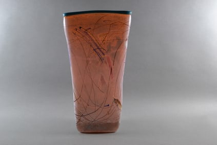 Taylor Backes, Large Triangular Art Glass Vase