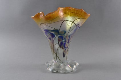 Nick Delmatto (American) Art Glass Vase, 1993