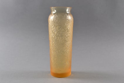 Lalique Golden Yellow Bougainvillier Vase, 20th C