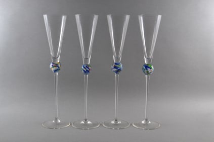 Probably Venini Champagne Flutes (4)