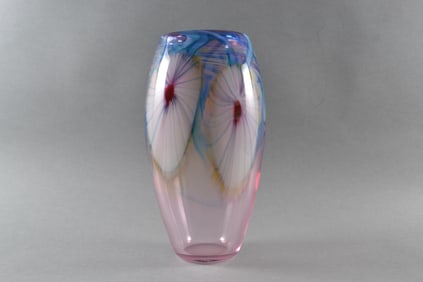 David R Boutin (American), For Rainbow Glass Studios, Vintake Studio Art Glass Vase, 1987