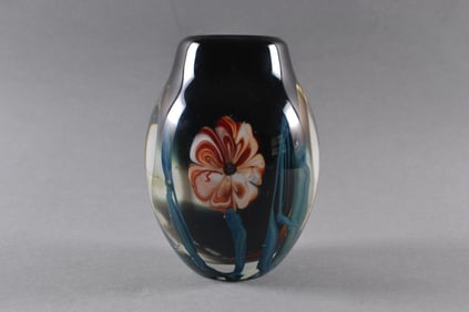 Josh Simpson (American), Art Glass Paperweight Vase, circa 1980