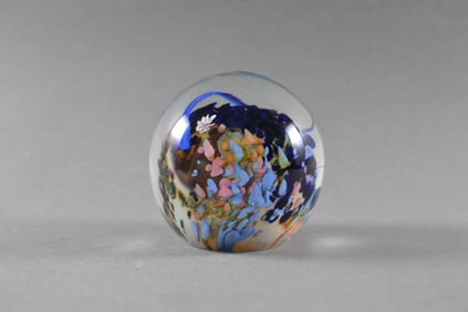 Josh Simpson (American), Planets Series Art Glass Paperweight, 1985