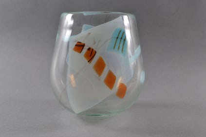 Mark Russell (American), Studio Art Glass Vase, 1986