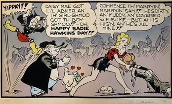 Al Capp, Sadie Hawkins Day, 1975: Lithograph On Paper Edition 94/25, stamped on verso 1975 Alfred G Capp, H: 24, w: 39 1/2 inches (unmatted, unframed)