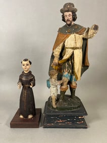 Painted And Carved Wood Santos Figures