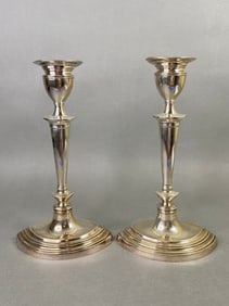 Pair Of Portuguese Sterling Silver Candlesticks