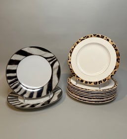 Ralph Lauren Safari Leopard Dinner Plates With Ralph Lauren Kendal Zebra Dinner Plates