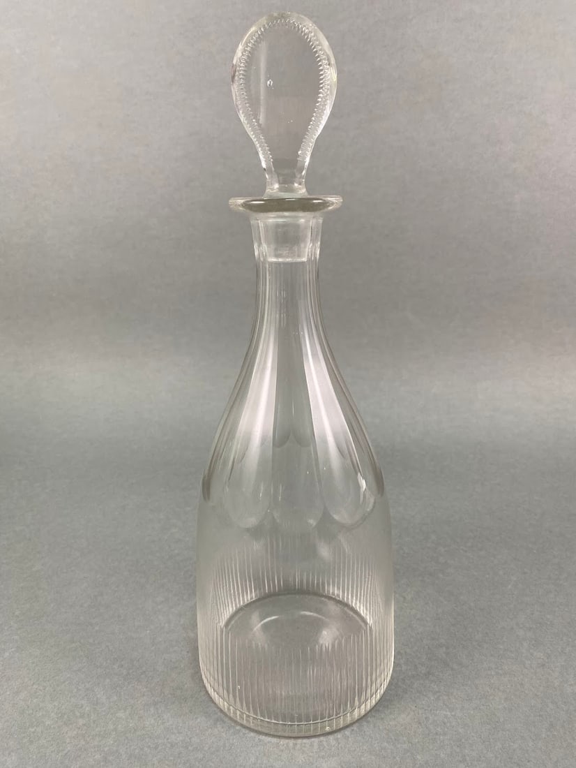 George III Cut Glass Decanter, Circa 1800: H: 12 1/2 inchesCONDITION: Stopper is chipped